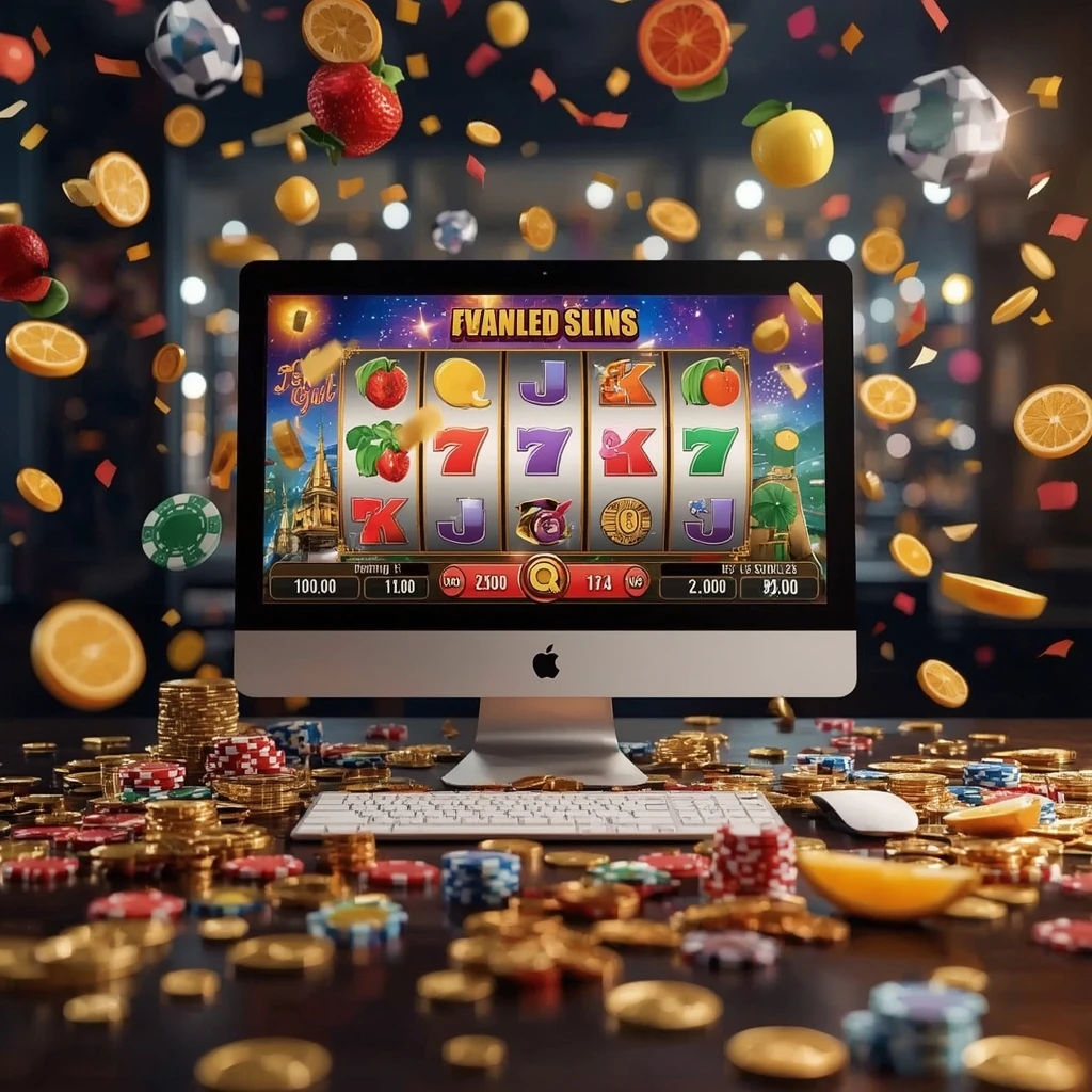 slot machines on the monitor DUBLZ CASINO